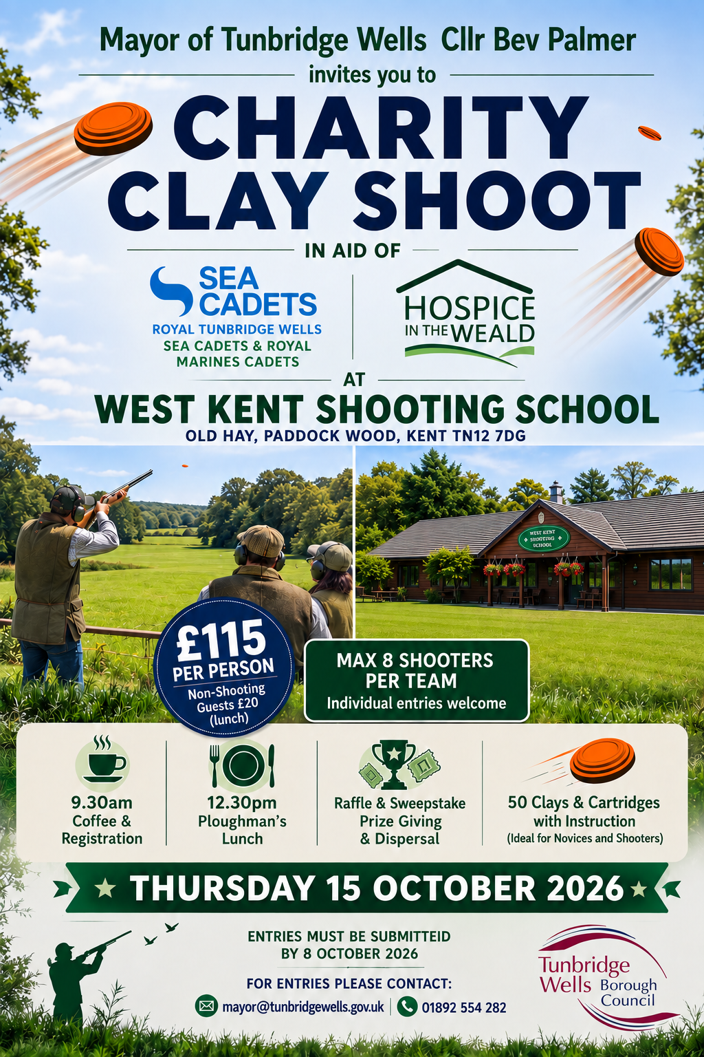 Mayor of Tunbridge Wells Charity Clay Shoot - Thursday 15 October 2026
